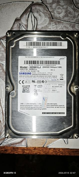 Продам жёсткий диск Samsung для компьютера на (500GB)