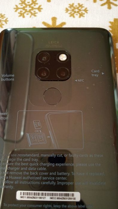 Huawei Mate 20 Black dual sim 4gb-ram 128gb като нов