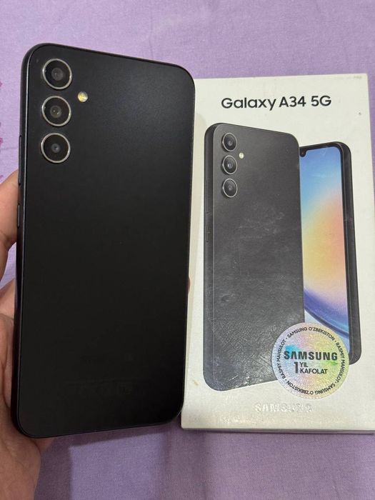 Samsung Galaxy A34 5G 6+6/128GB Black Igravoy Karobka Holati Ideal Zor