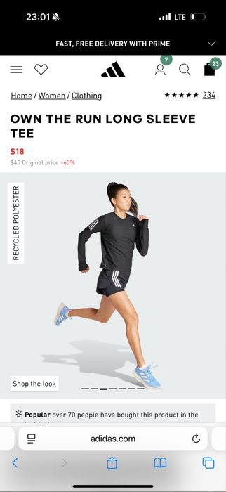 Лосины, лонгслив, топ от Adidas