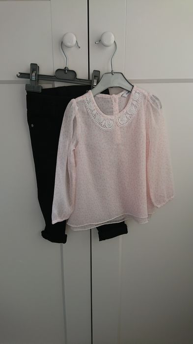 Bluză/cămășuță, pantaloni negri ,2 ani, 86-92 cm