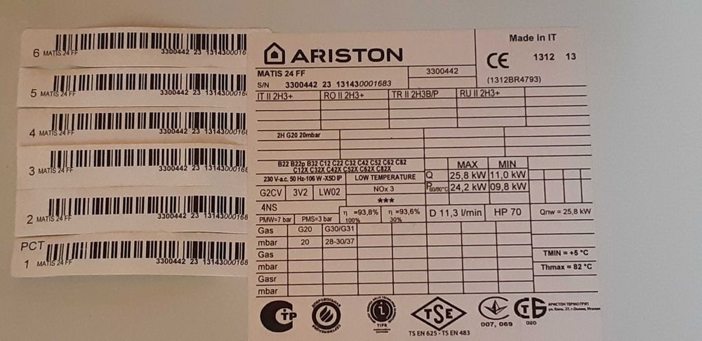 Centrala ARISTON MATIS 24 FF.Piese de schimb