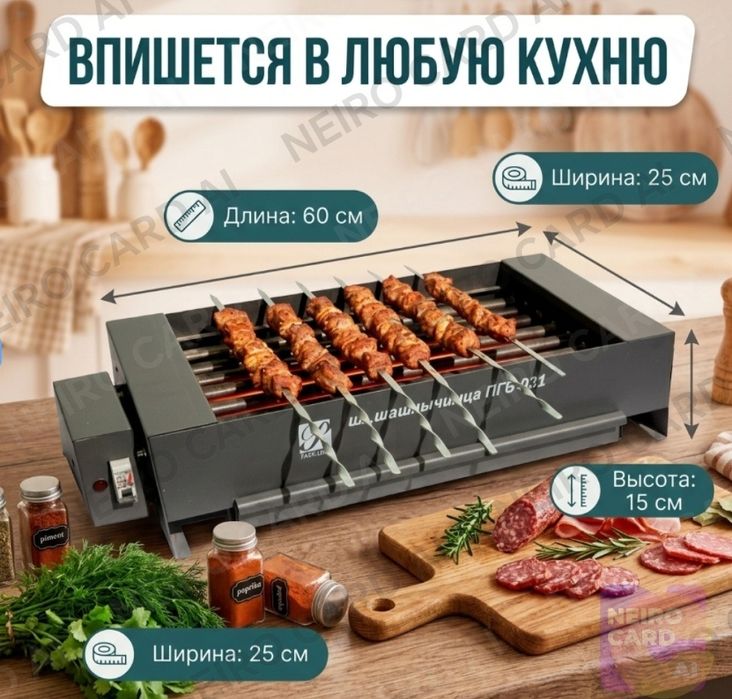 эко Эл. шашлычница шашлык как на огне
