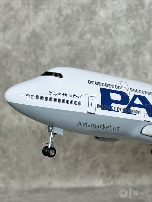 Самолет модель (BOEING-747-PAN AM) с Led подсветкой отличный подарок