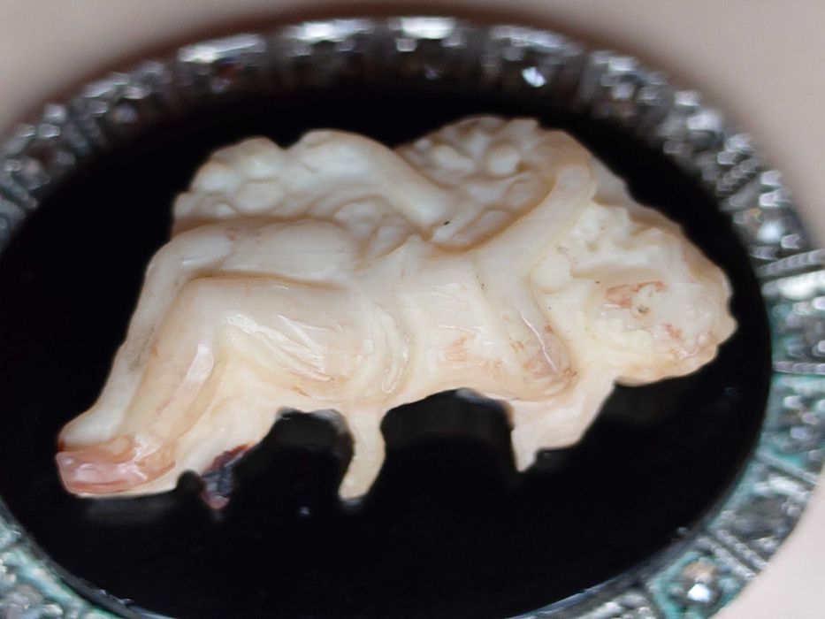 Pandantiv vechi din aur si argint cu diamante naturale