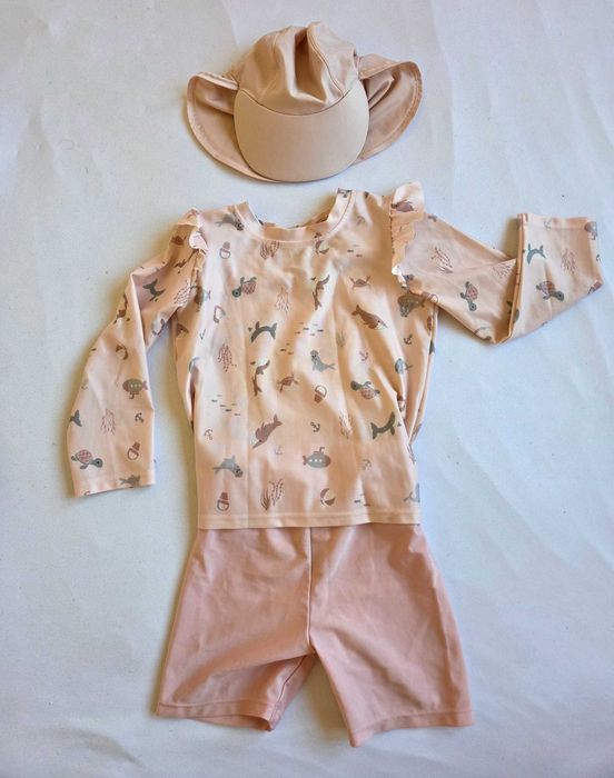 Бански комплект и рокля H&M, UV 50+, 86-92