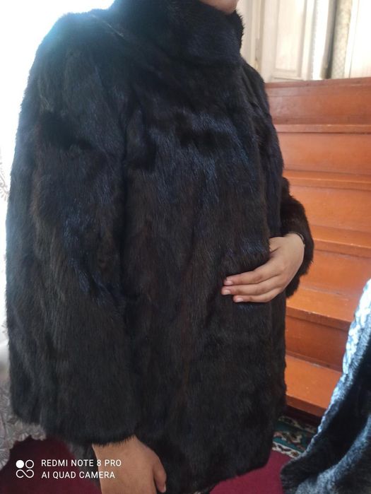 Шуба,норка натуральный. производства Индия