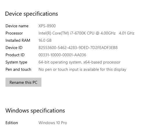 Dell XPS 8900 i7 - GTX 1050 TI - 16 gb DDR4