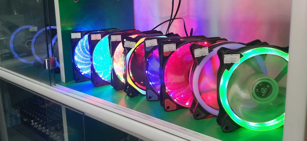 Вентиляторы . Кулеры компьютерные с подсветкой 12 см от 1300 тенге