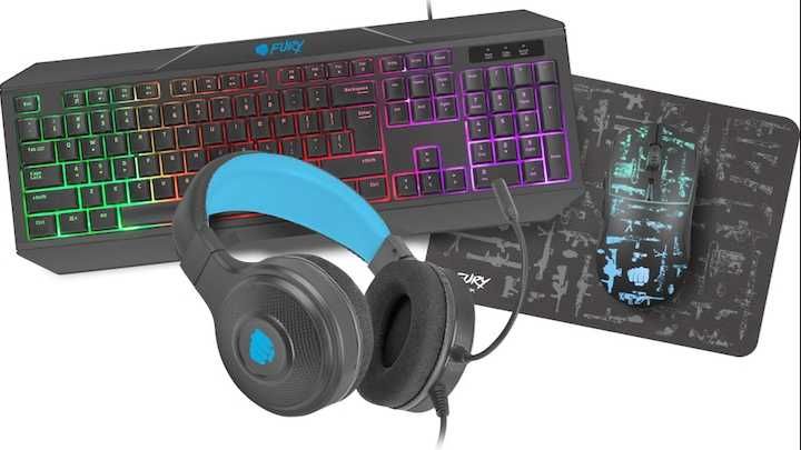 Kit gaming Tastatura, Mouse, Casti si Mousepad Fury Thunderstreak 3.0