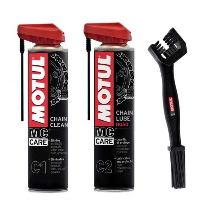 MOTUL - Kit curatare + ungere lant moto, varianta ROAD