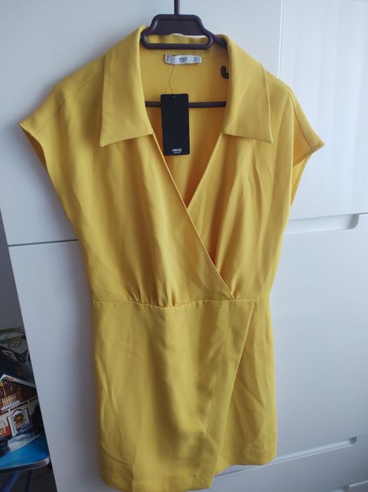 Rochie Mango, stil camasa, galbena, S