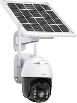 Соларна PTZ Full HD Въртяща Камера V380-VC5 / 4G Sim карта / Бял