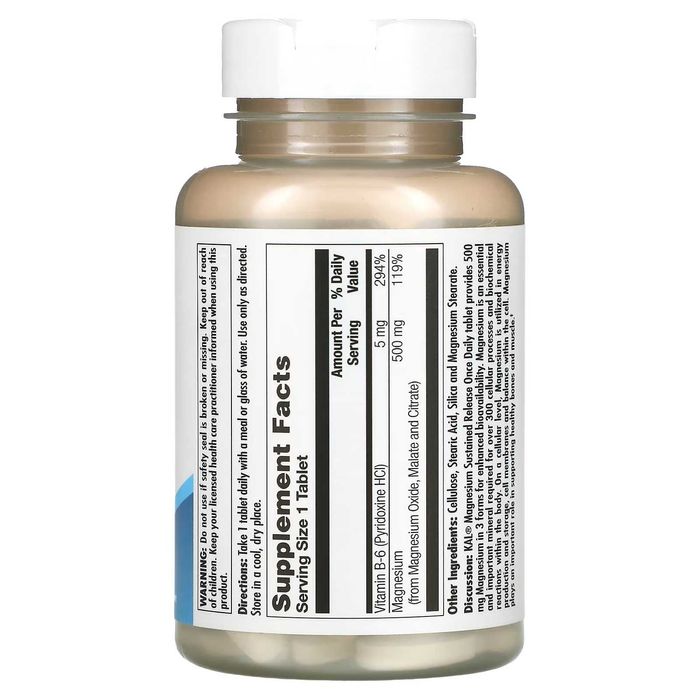 Тройной Магний 500мг KAL Magnesium Triple Source, 100 Tablets США