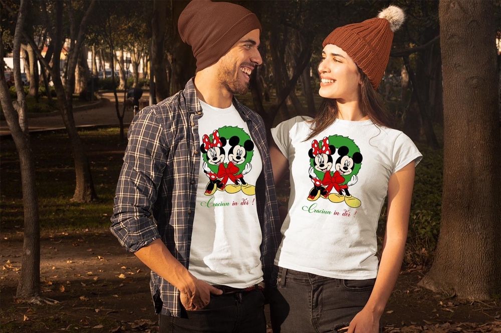 Tricou tricouri personalizat de Craciun tricouri cupluri