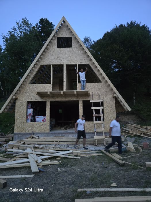 Vand, cabana din lemn, cabană A-Frame, sau model scandinav