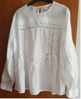 Bluza H&M, alba, marimea 14, bumbac