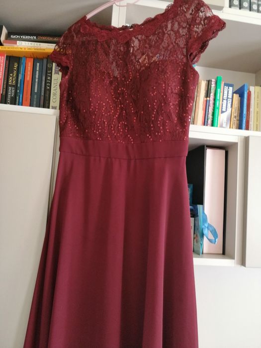 Rochie de zi femei primavara vara medie visinie S 36 Christian Berg