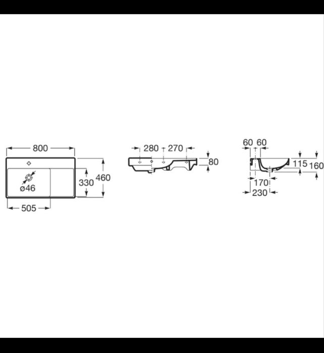 Мивка Roca ona 80см