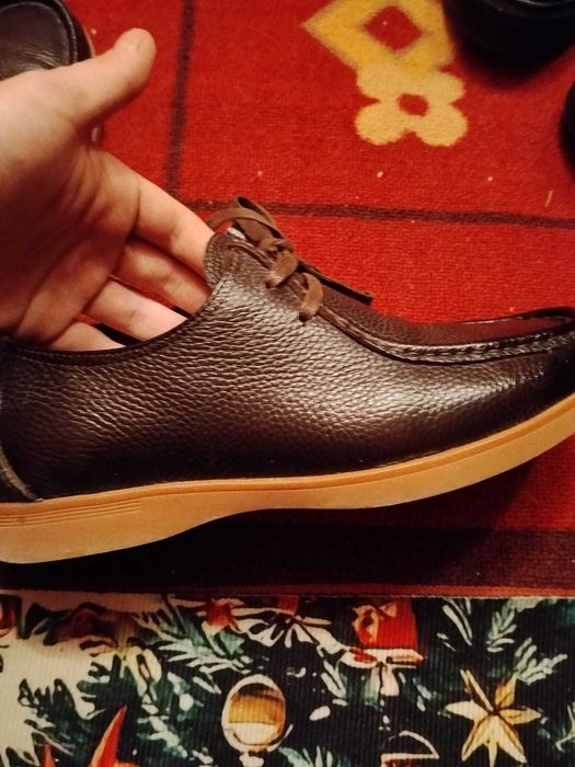 Кожаные мокасины / туфли стиля Clarks / Wallabee