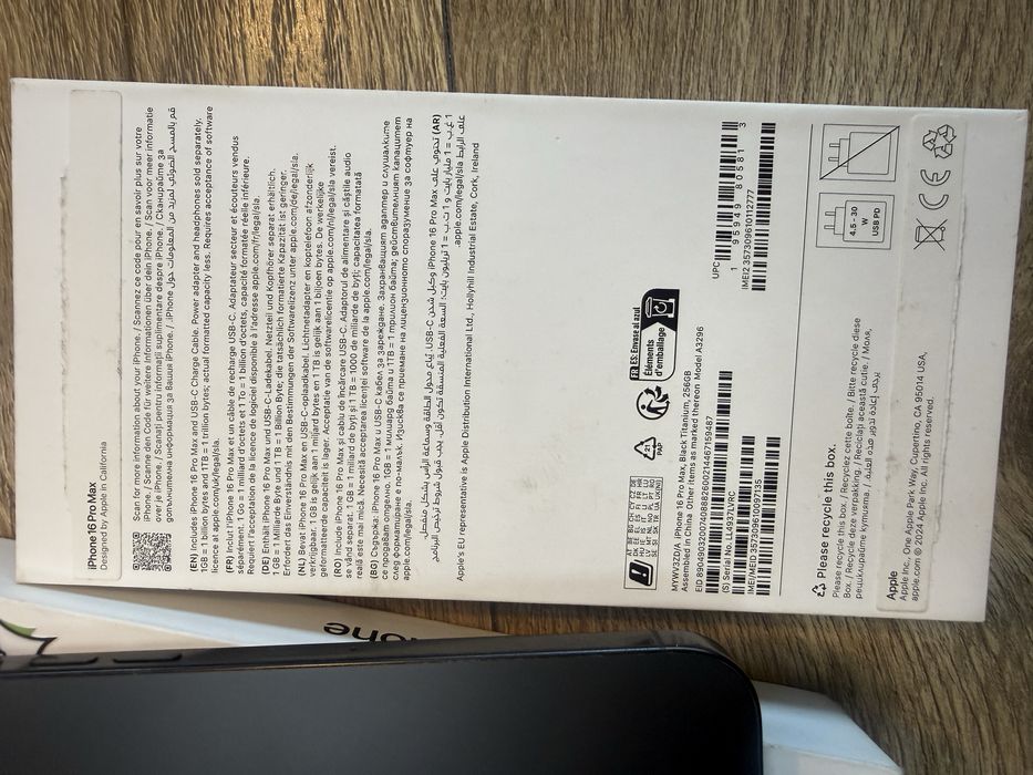 Iphone  16 pro max,Black Titanium 256gb  100% батерия,Гаранция!