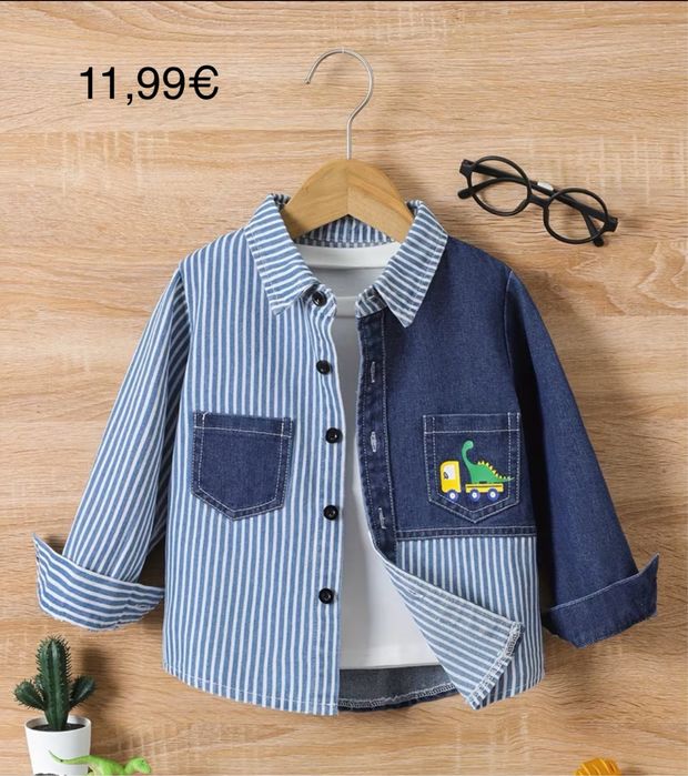 Дънкова риза за бебе момче 12-18месеца