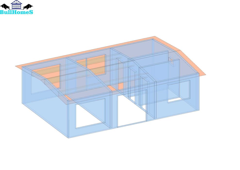 Къща, Бунгало, Сглобяеми къщи, Преместваеми, Модулни, Жилищни - 54м²