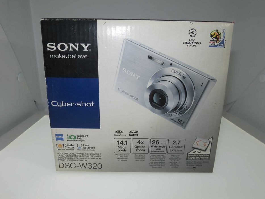 Sony Cyber-shot W320 зелен ултра компактен цифров фотоапарат камера отллично състояние като НОВ с оригинално зарядно, батерия, карта памет и кутия