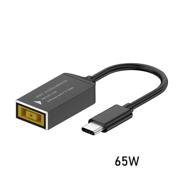 Adaptor incarcator laptop Lenovo IBM USB-C la mufa dreptunghiulara 65w