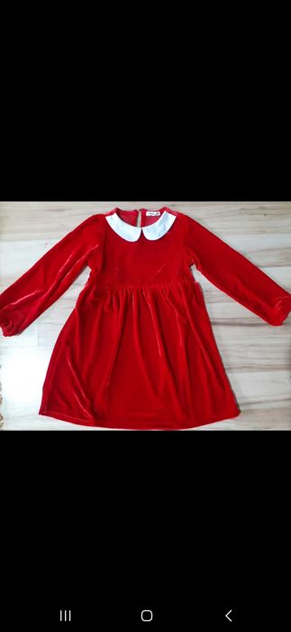 Rochie fetita rosie de catifea pt Craciun.mar.122