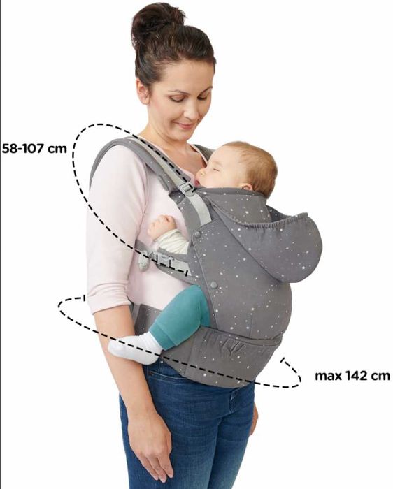 Ергономична раница KinderKraft - Huggy, звездички