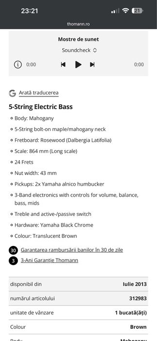 Chitara Bass Yamaha
