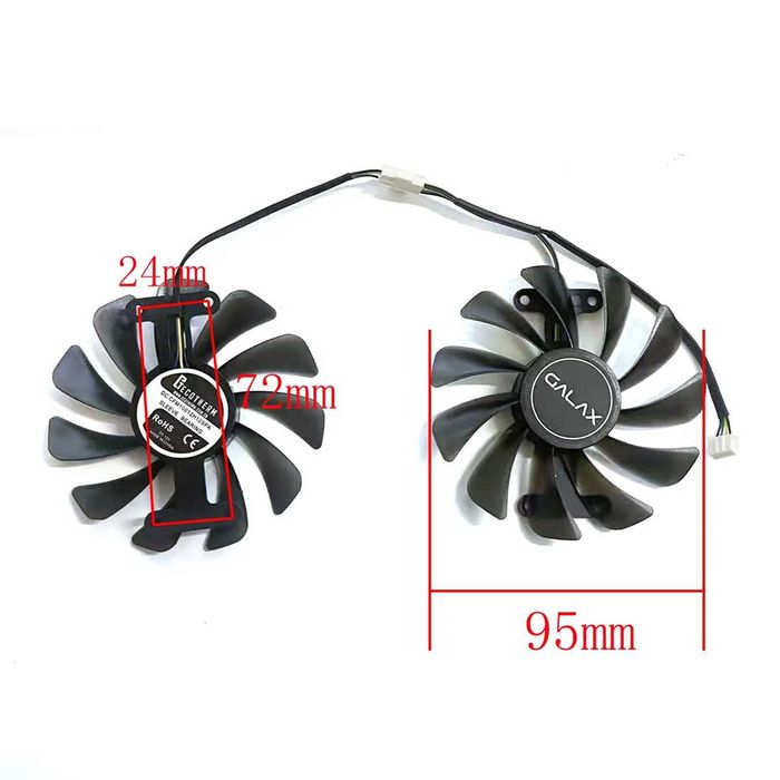 Set 2 Ventilatoare CompatibilGPU 95mm 4Pin GALAX KFA2 GeForce GTX 1070