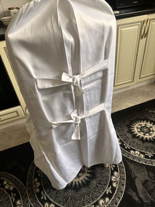 Чехол на стол со спинкой белый