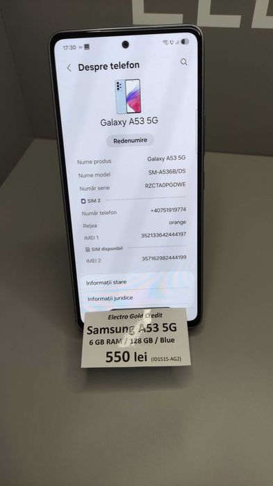 Samsung A53 5G 6GB RAM/128GB/Blue ID1515-AG2