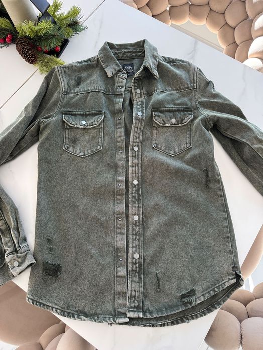 Зелена деним риза Zara