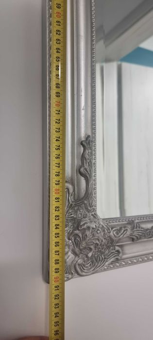 Oglindă Decorativă Retro Vintage Argintie si Aurie 64 x 94 cm