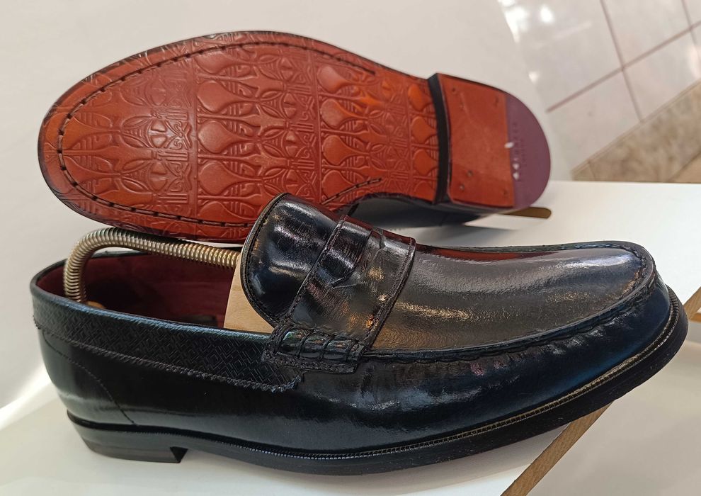 Pantofi loafer 41.5 42 penny Ted Baker London NOI piele lustruita lac