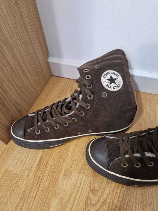 Ghete îmblănite Converse, piele