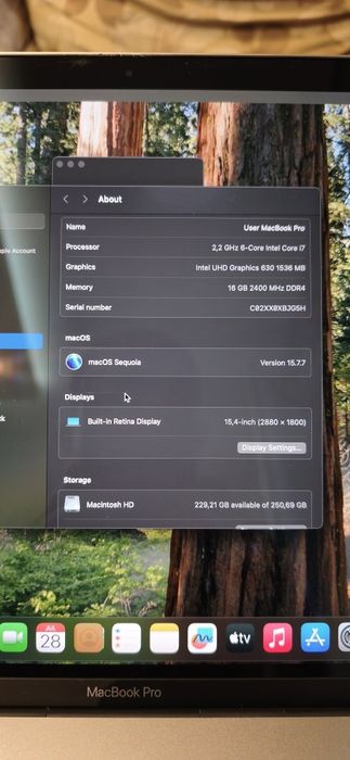MacBook Pro 15 I7 2018