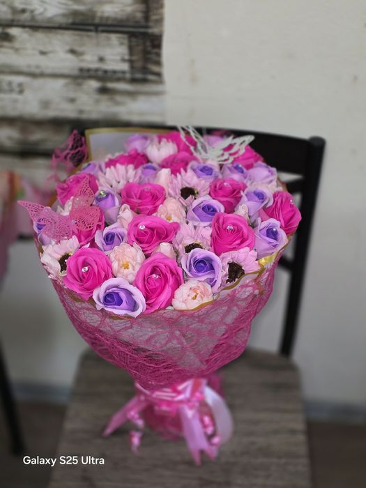 Buchet trandafiri sapun mix