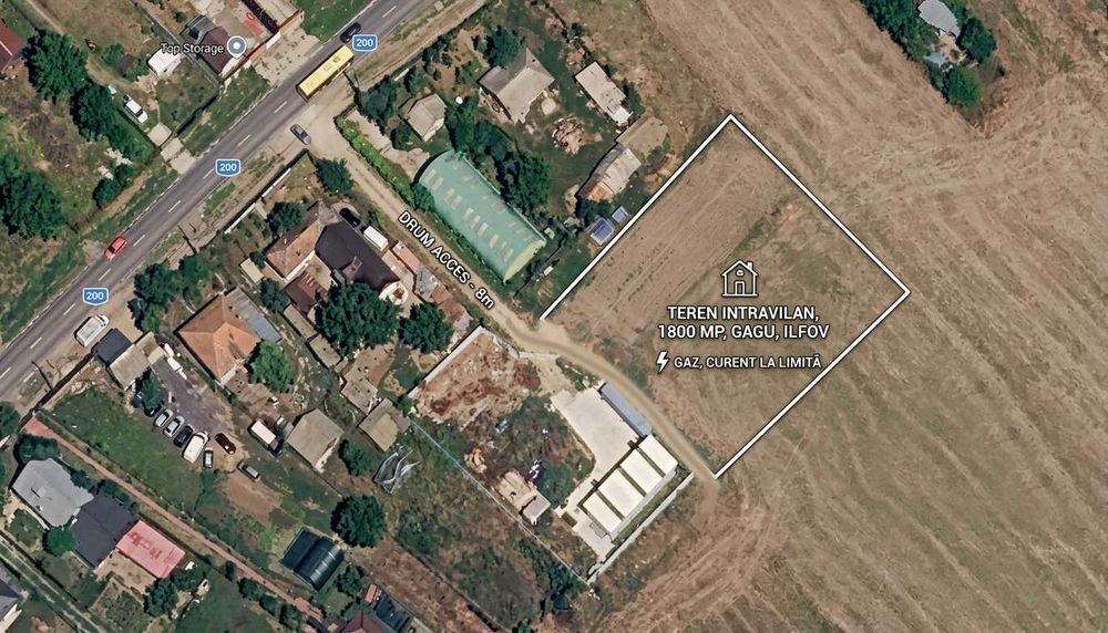 Teren intravilan 1.800 mp în satul Gagu, comuna Dascălu, județul Ilfov
