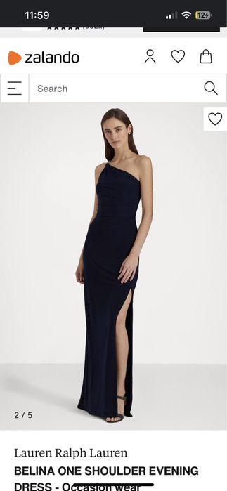 Официална тъмносиня дълга рокля Ralph Lauren