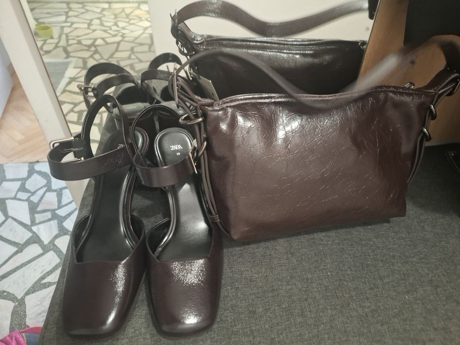 Zara обувки 39 номер и чанта. Цена 88лв комплекта.