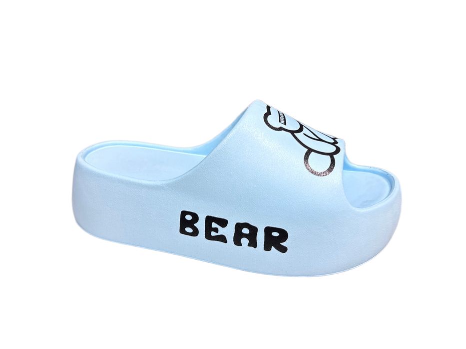 Дамски чехли на платформа с мече