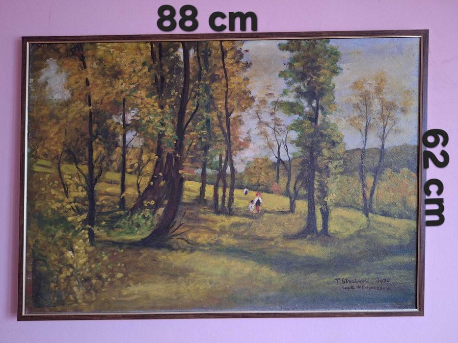 Tablou Vechi 1975 "Toamnă" - Pictură Ulei după N. Grigorescu