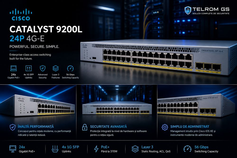 Switch Cisco C9200L-24P-4G-E Poe Plus