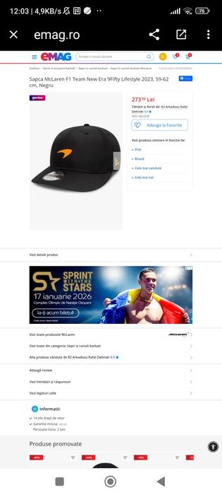 Șapcă oficială originala Mc.Laren- Formula 1