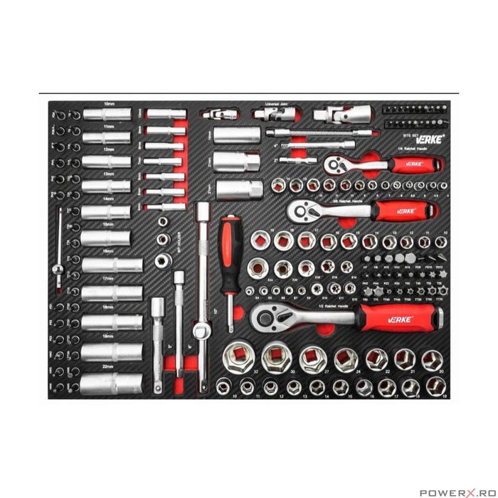 Dulap de scule complet echipat, 306 piese, Verke