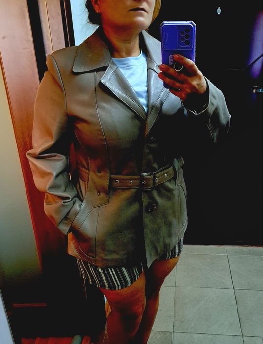 Haina scurta din piele naturala